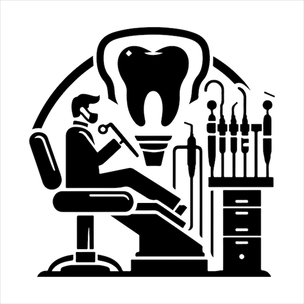 Vector vector dental logo design template dentist chamber logo silhouette