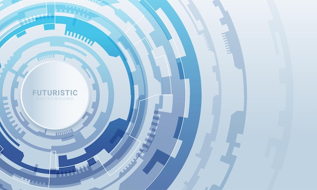 Vector design 3d paper circle with circuit board