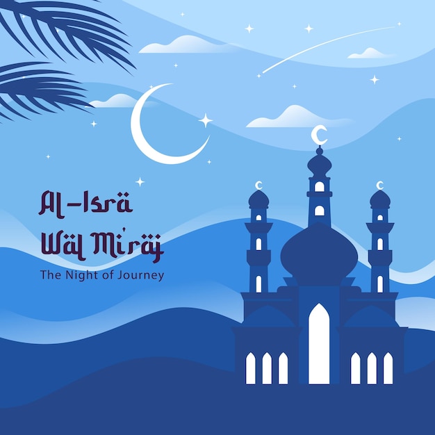 Vector design al isra wal miraj the night journey