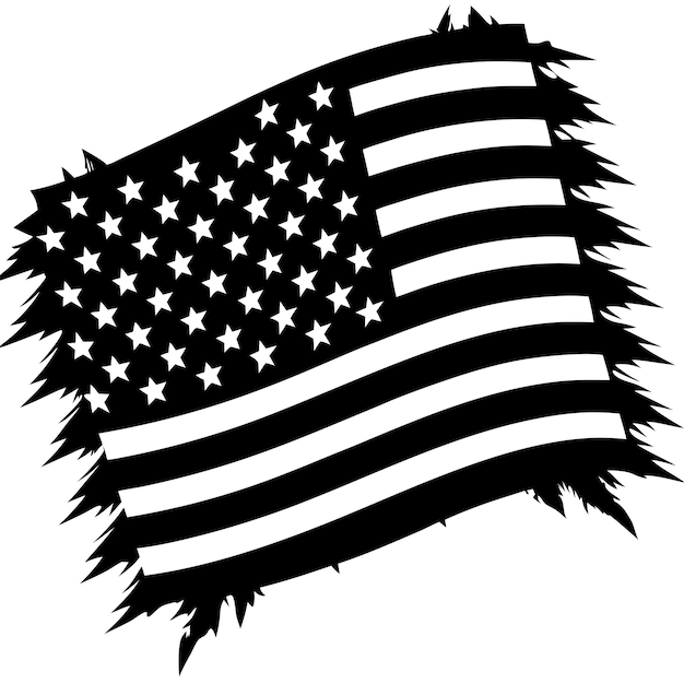 Vector vector design american flag silhouette for patriotic illustrations