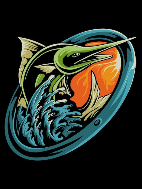 vector design for angler logo editable color