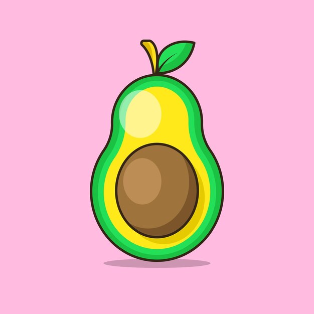 Vector vector design of an avocado fruit