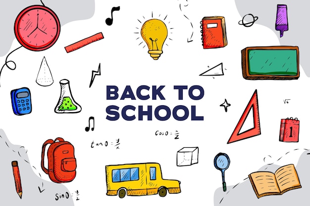 Vector design back to school background illustration hand drawn style