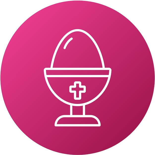 Vector Design Boiled Egg Chalice Icon Style