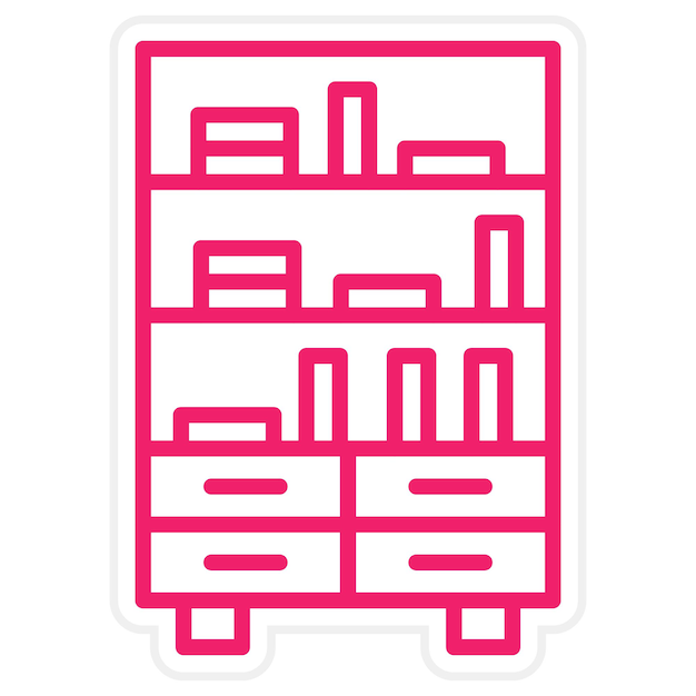 Vector Design Bookcase Icon Style