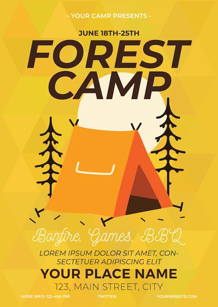 Vector design of camp event poster