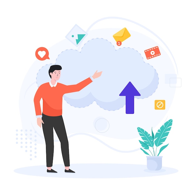 A vector design of cloud upload