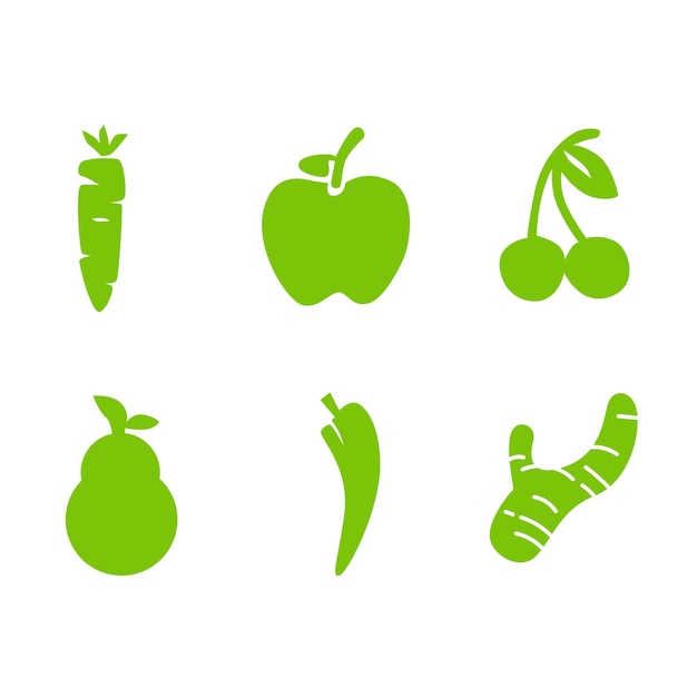 vector design fruit shape icon set or symbol