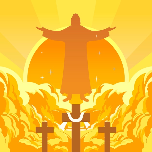 Vector design full of clouds with the theme of the day of the ascension of jesus