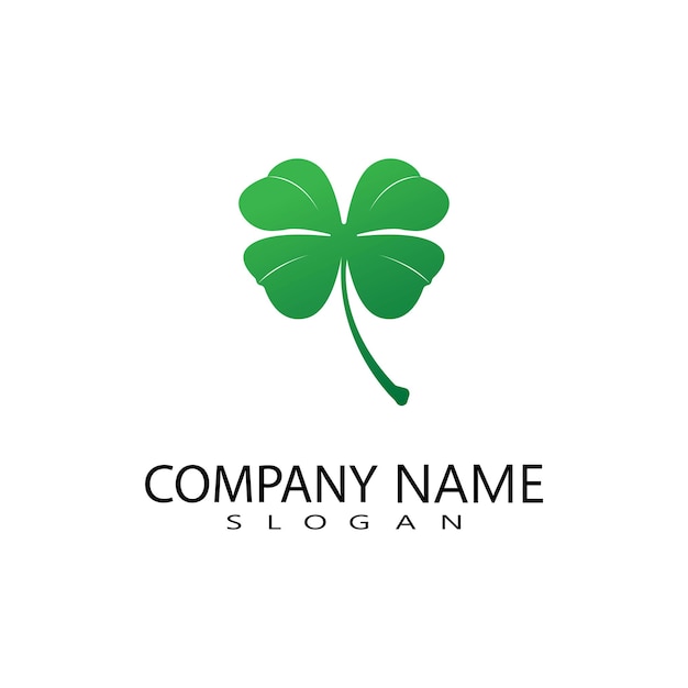 Vector design of green clover leaf logo,luck icon flat design illustration-vector