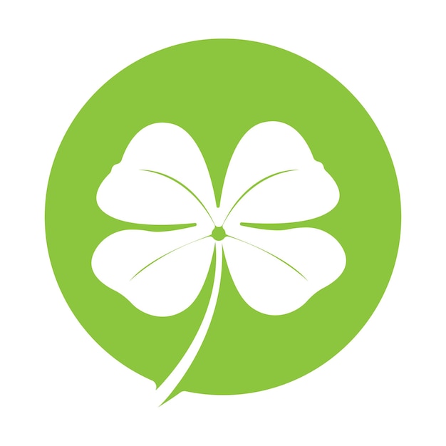 Vector design of green clover leaf logoluck icon flat design illustrationvector