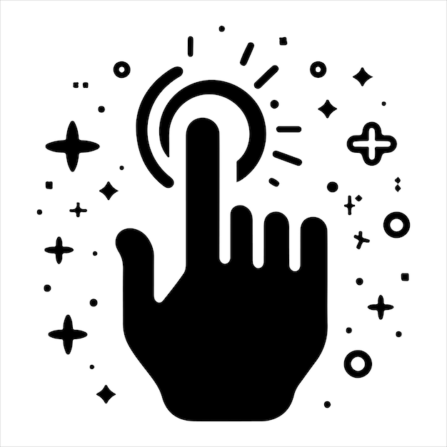 Vector design Hand click icon style on white background