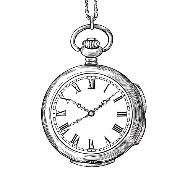 Vector vector_design_hand_drawn_pocket_watches