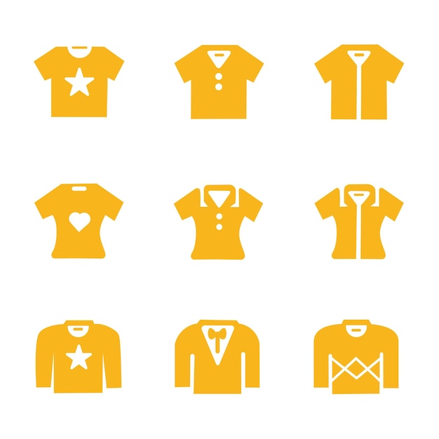 vector design icon set or shirt shape symbol