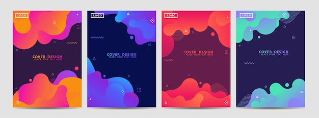 Vector design liquid shape colorful template banner with gradient or dynamic color Background layout for card Presentation Brochure Flyer Leaflets A4 size