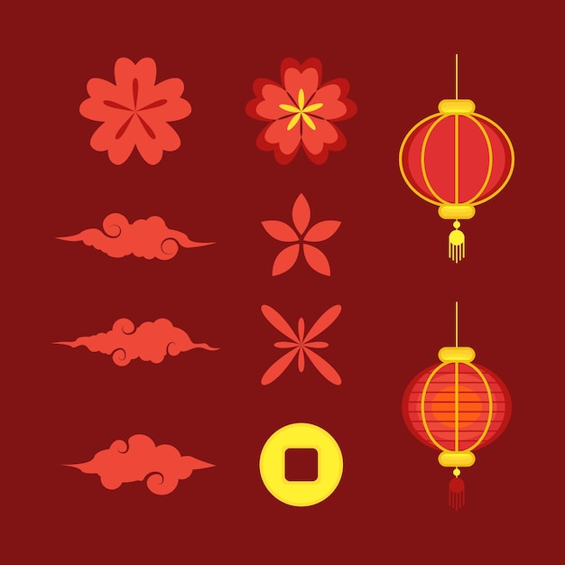 Vector design lunar new year ornaments