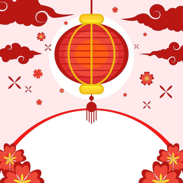 Vector design lunar new year red clouds