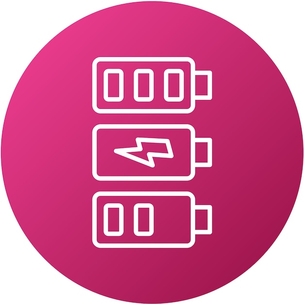 Vector Design Many Batteries Icon Style