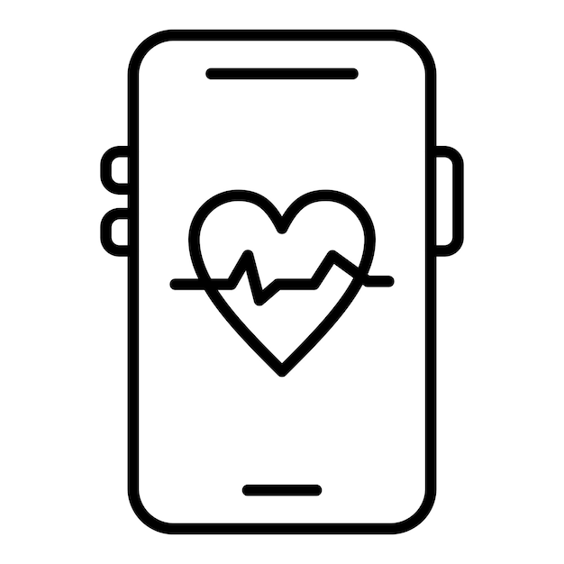 Vector Design Mobile Heart Rate Icon Style