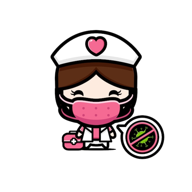 Vector design of a nurse wearing a mask