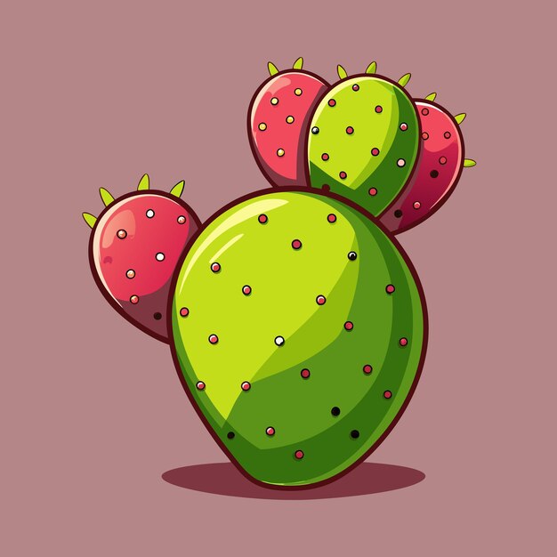 Vector vector design of prickly pear cactus fruit illustration