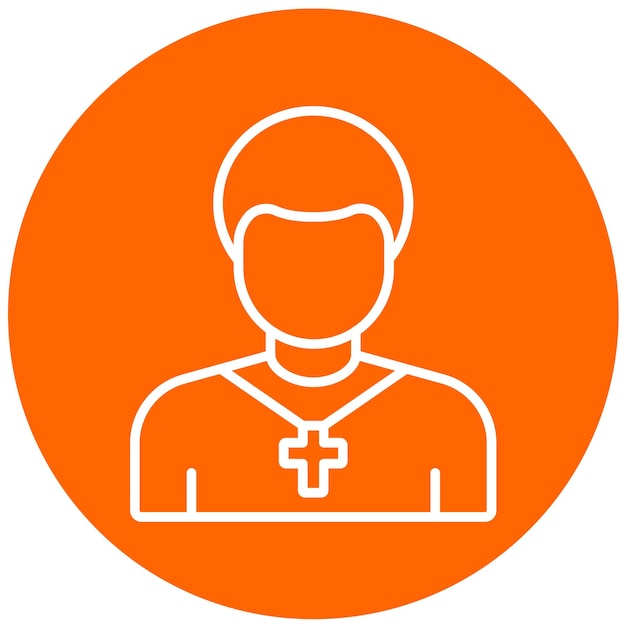 Vector Design Priest Icon Style