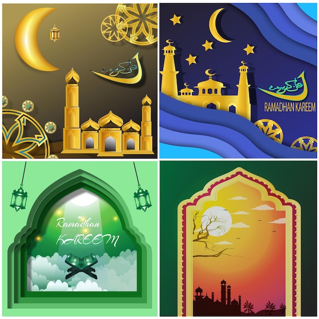 Vector design of Ramadhan Kareem template