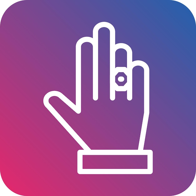 Vector Design Ring in Hand Icon Style