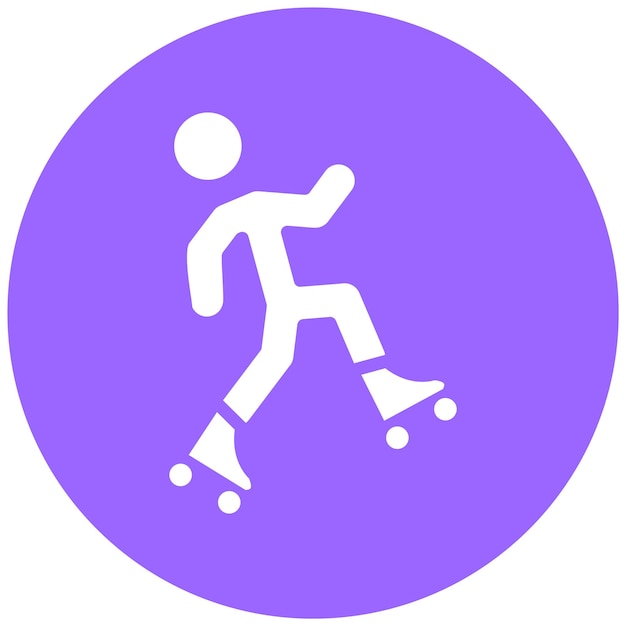 Vector Design Rollerblading Jump Icon Style