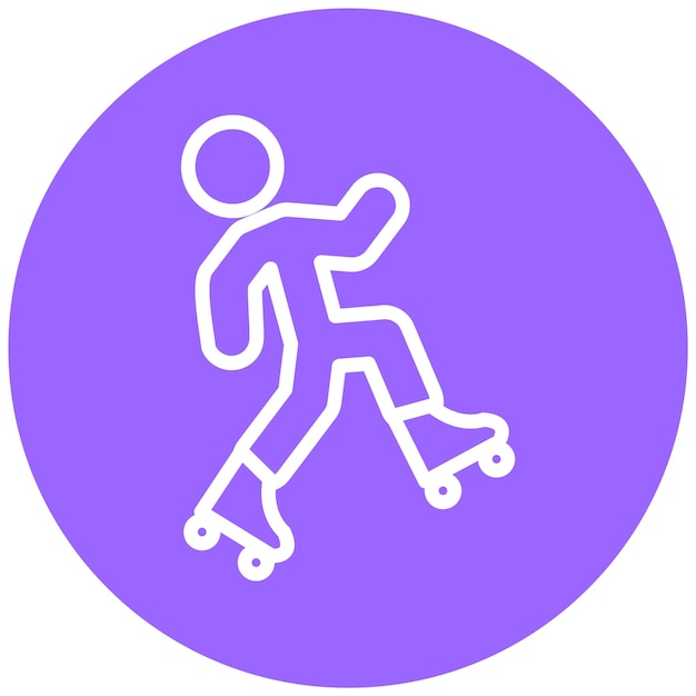 Vector Design Rollerblading Jump Icon Style