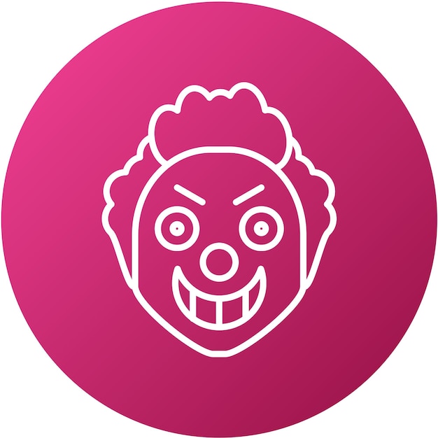 Vector Design Scary Clown Icon Style