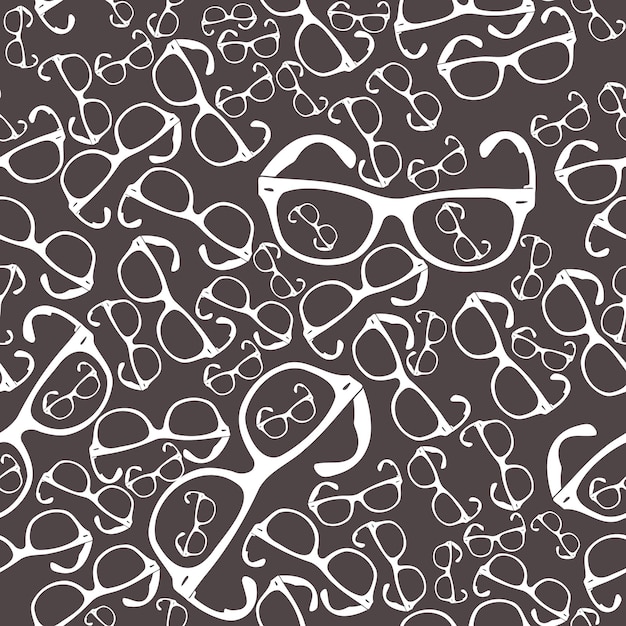 Vector design seamless pattern with glasses. Endless pattern design