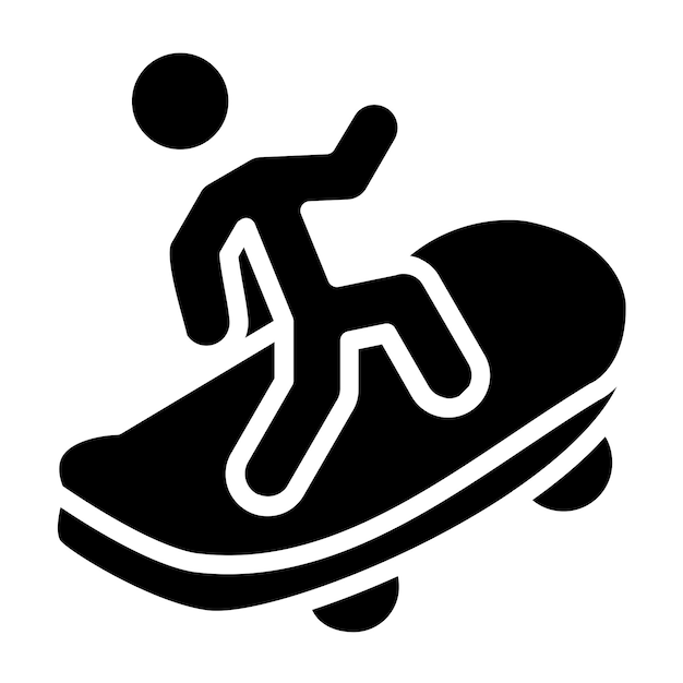 Vector Design Skateboarding Jump Icon Style