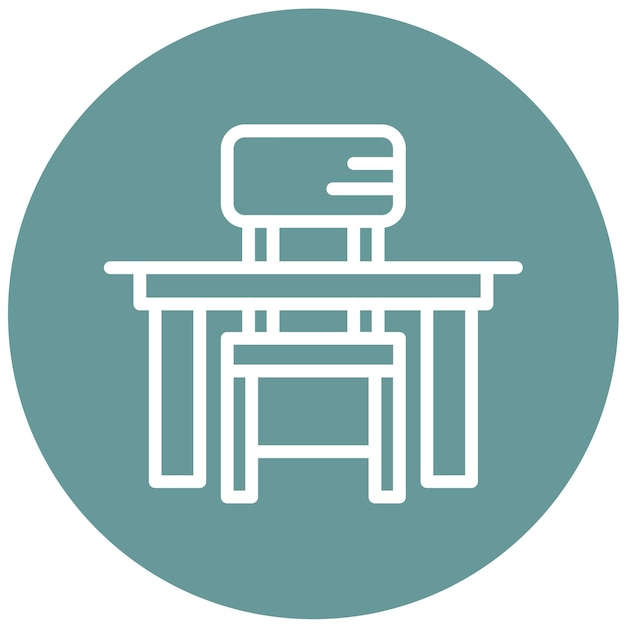 Vector Design Student Desk Icon Style