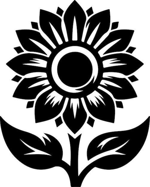 Vector vector design sunflower silhouette detailed and elegant floral illustrations