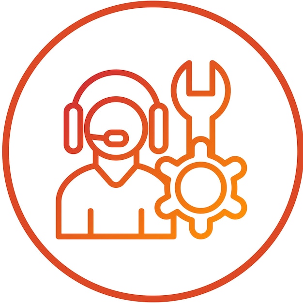 Vector Design Technical Support Icon Style