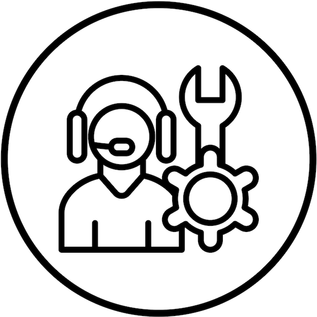 Vector Design Technical Support Icon Style