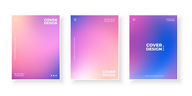 Vector design template in trendy vibrant gradient colors.