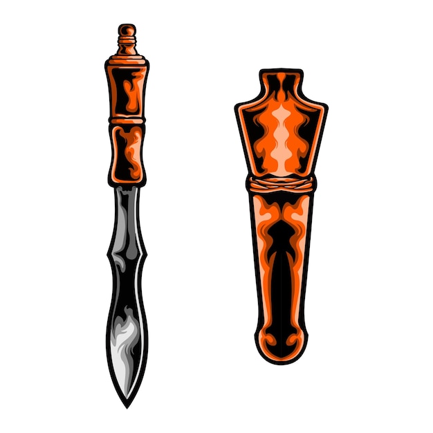 Vector vector design of a traditional weapon from kalimantan indonesia