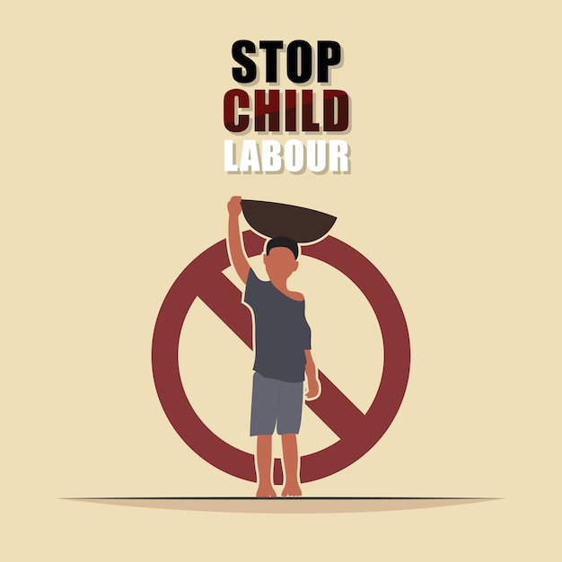 Vector Design for World Child Labour Day Supporting the End of Child Labour