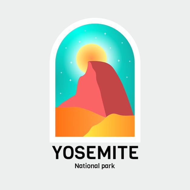 Vector design of Yosemite National Park for Nature outdoor design