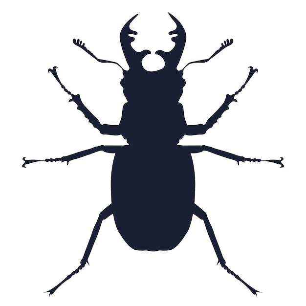 Vector detailed silhouette of deer beetle