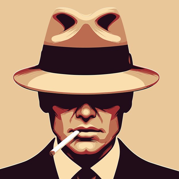 Vector vector detective man face art