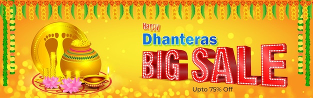 Vector Dhantera Sale banner Indian festival