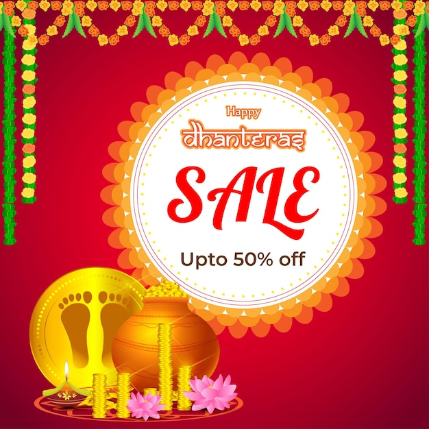 Vector Dhantera Sale banner Indian festival