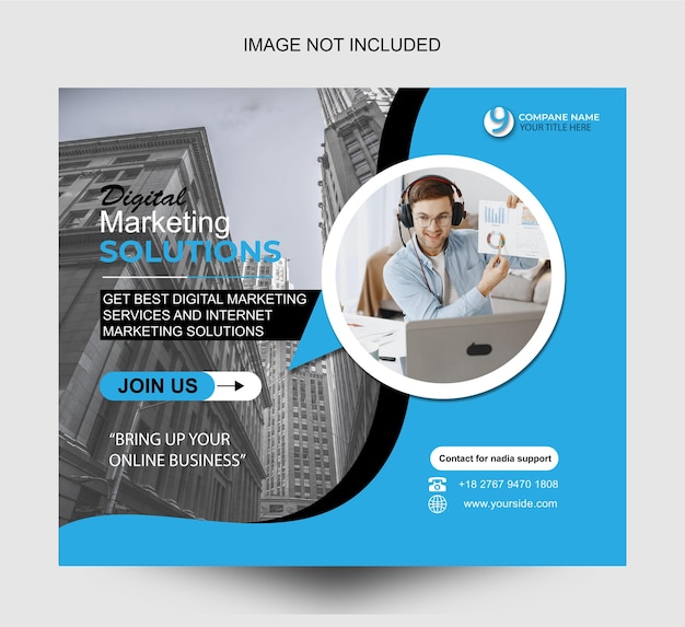 Vector digital business marketing social media post template