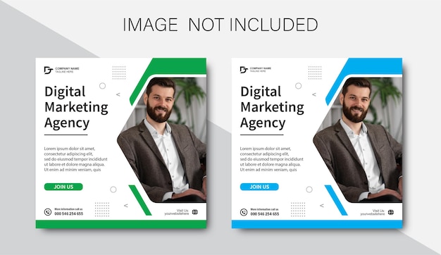 Vector digital marketing agency and corporate social media post template