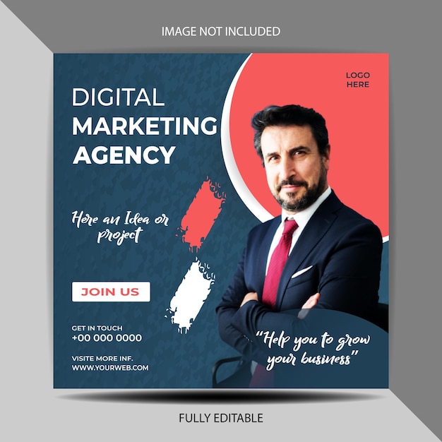 Vector Digital marketing agency or social media post template