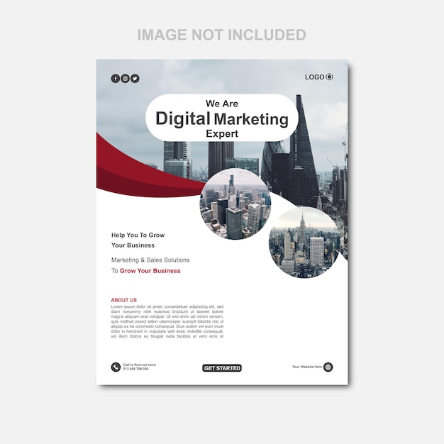 Vector digital marketing corporate modern business flyer design