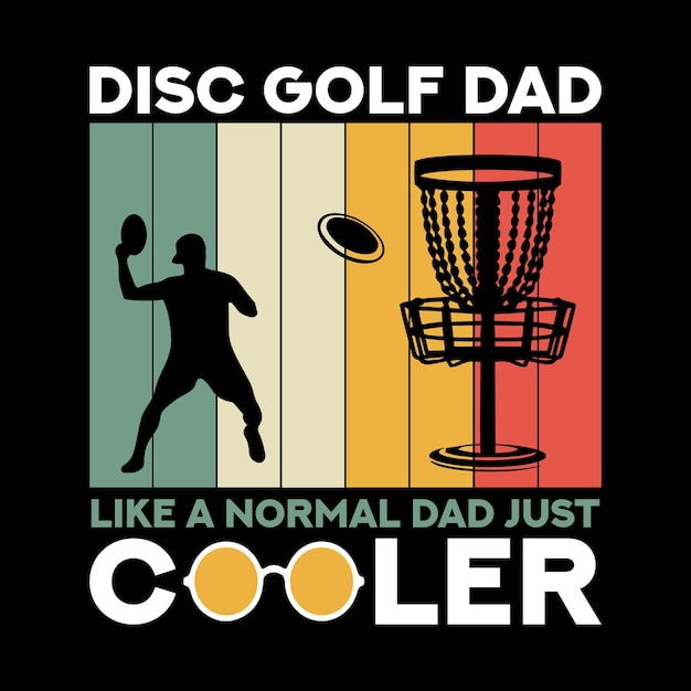 Vector Disc Golf silhouette Disc Golf player and icons vector illustration